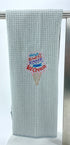 Ice Cream towel - microfiber waffle weave hand  towel - Kitchen towel