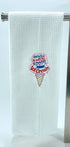 Ice Cream towel - microfiber waffle weave hand  towel - Kitchen towel