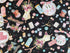 This fabric is part of the Sew in Love Collection by Rockstar Sewing.  This  black cotton fabric is covered with sewing notions such as thread, thimbles, sewing needles, sewing machines and more. 