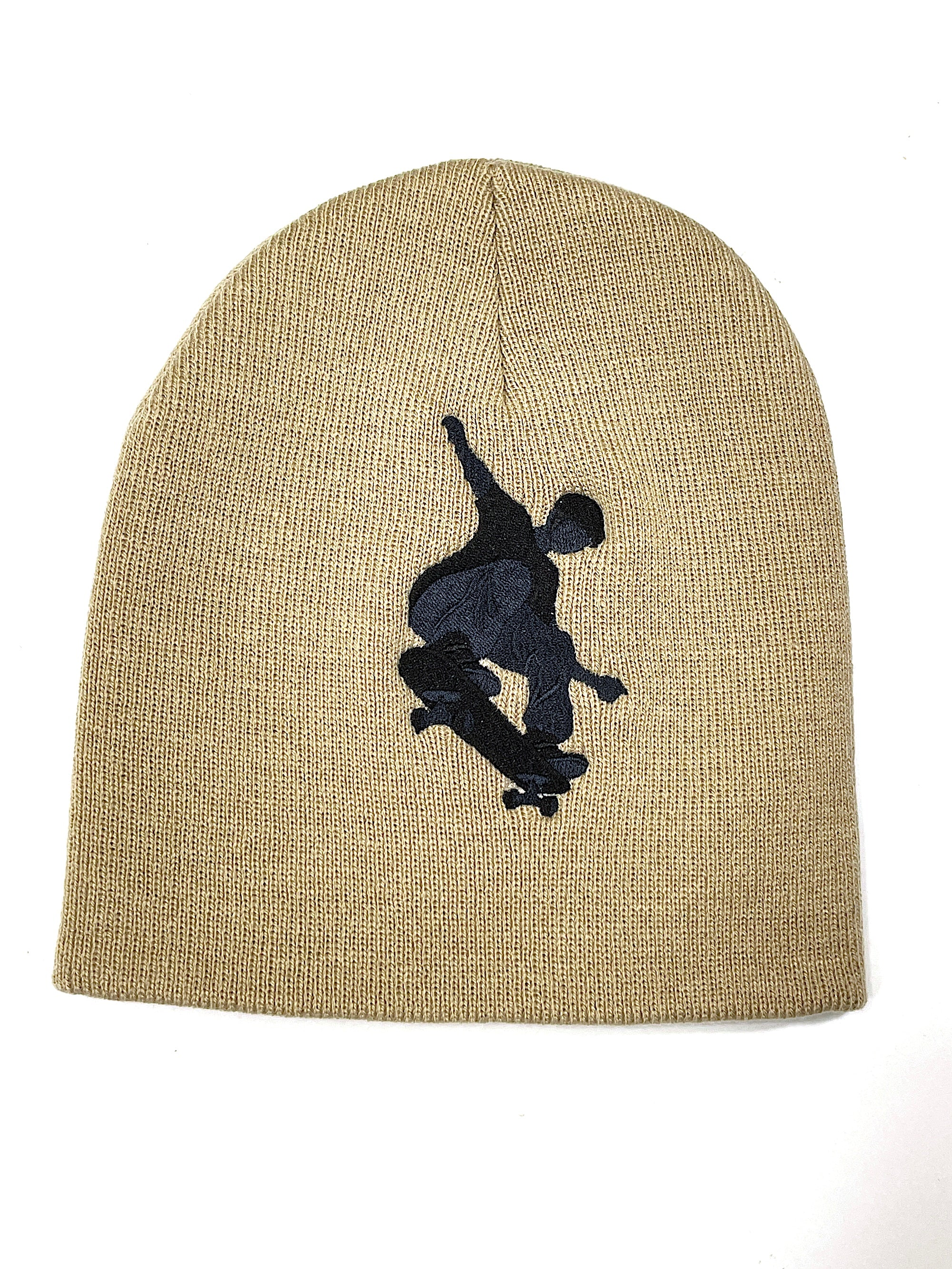 Skateboarder Embroidered Cuffless Beanie Hat