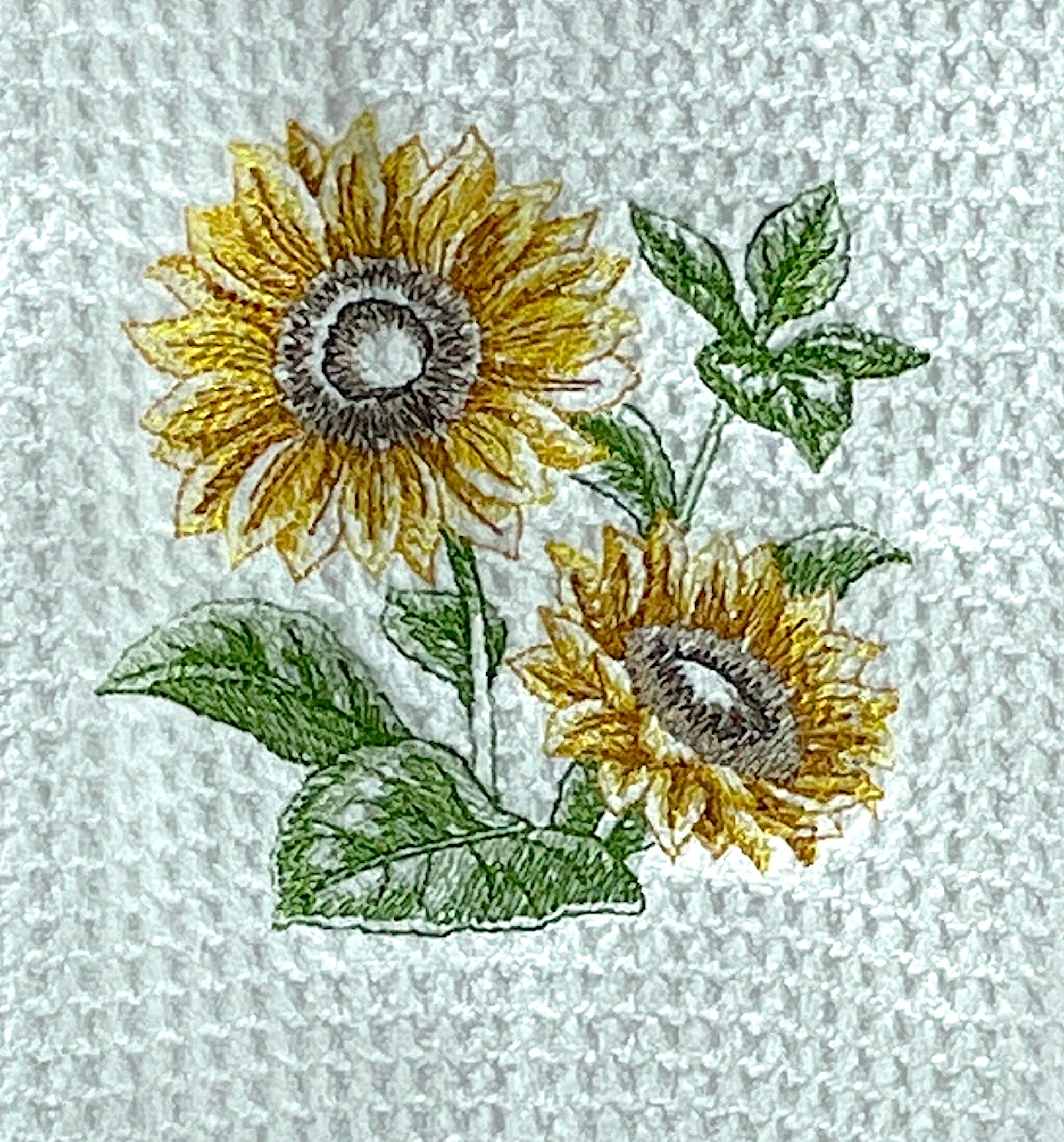 Sunflower Sketch towel - microfiber waffle weave hand  towel - Kitchen towel