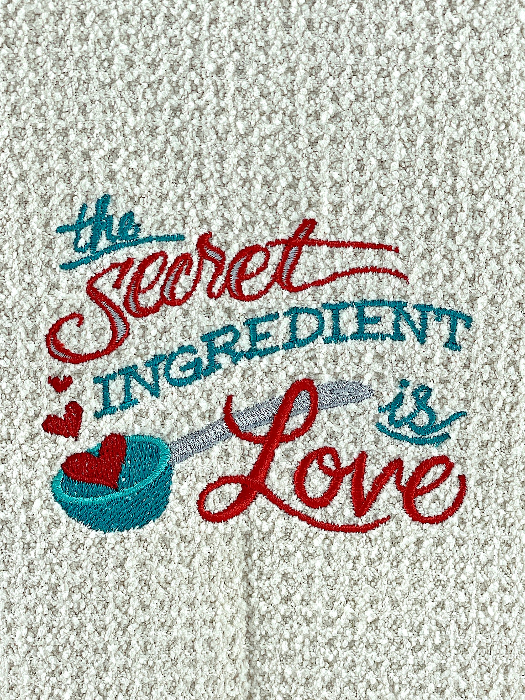 The Secret ingredient is Love - Hand towel - Kitchen towel - Microfiber Towel