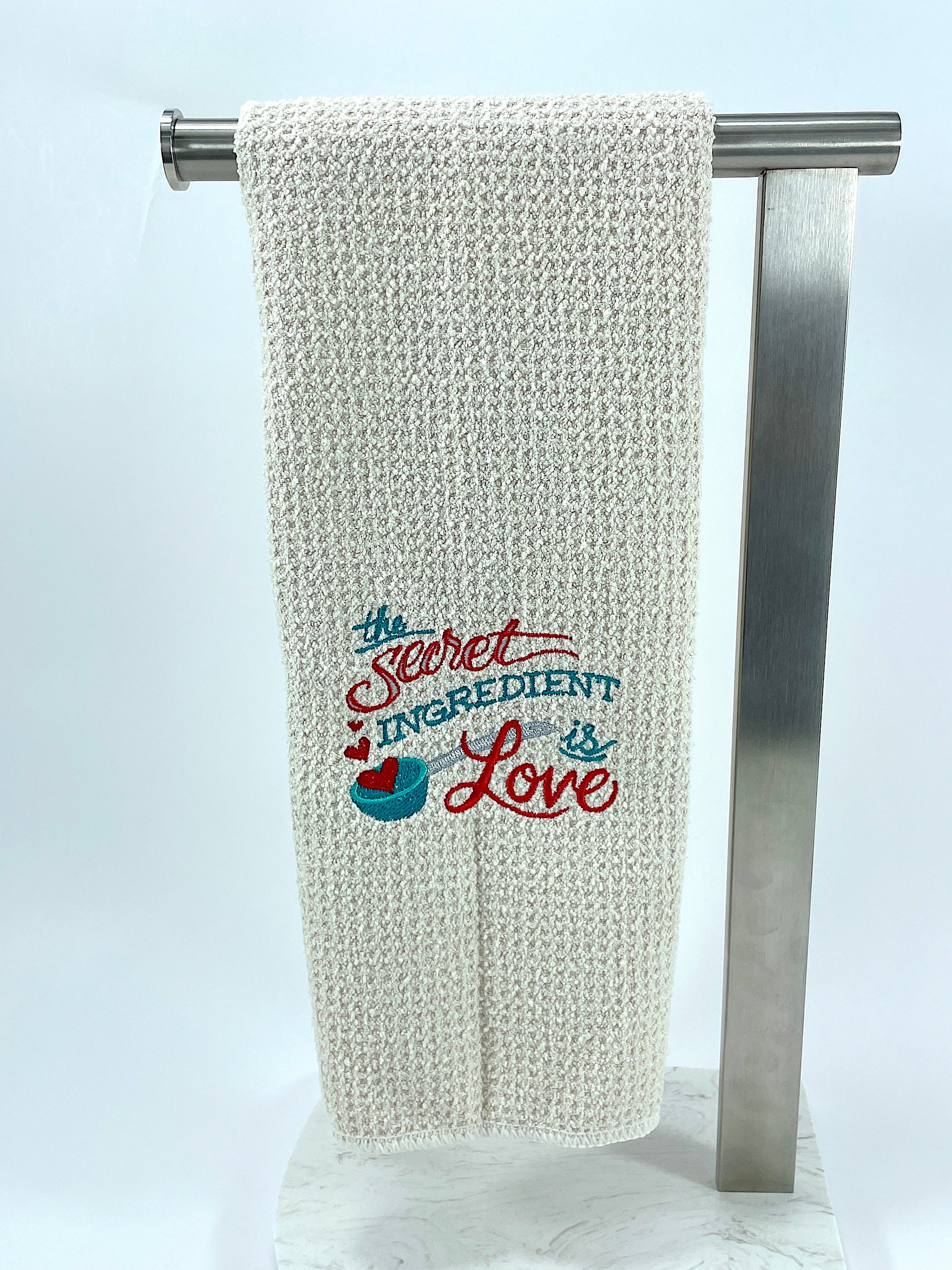 The Secret ingredient is Love - Hand towel - Kitchen towel - Microfiber Towel