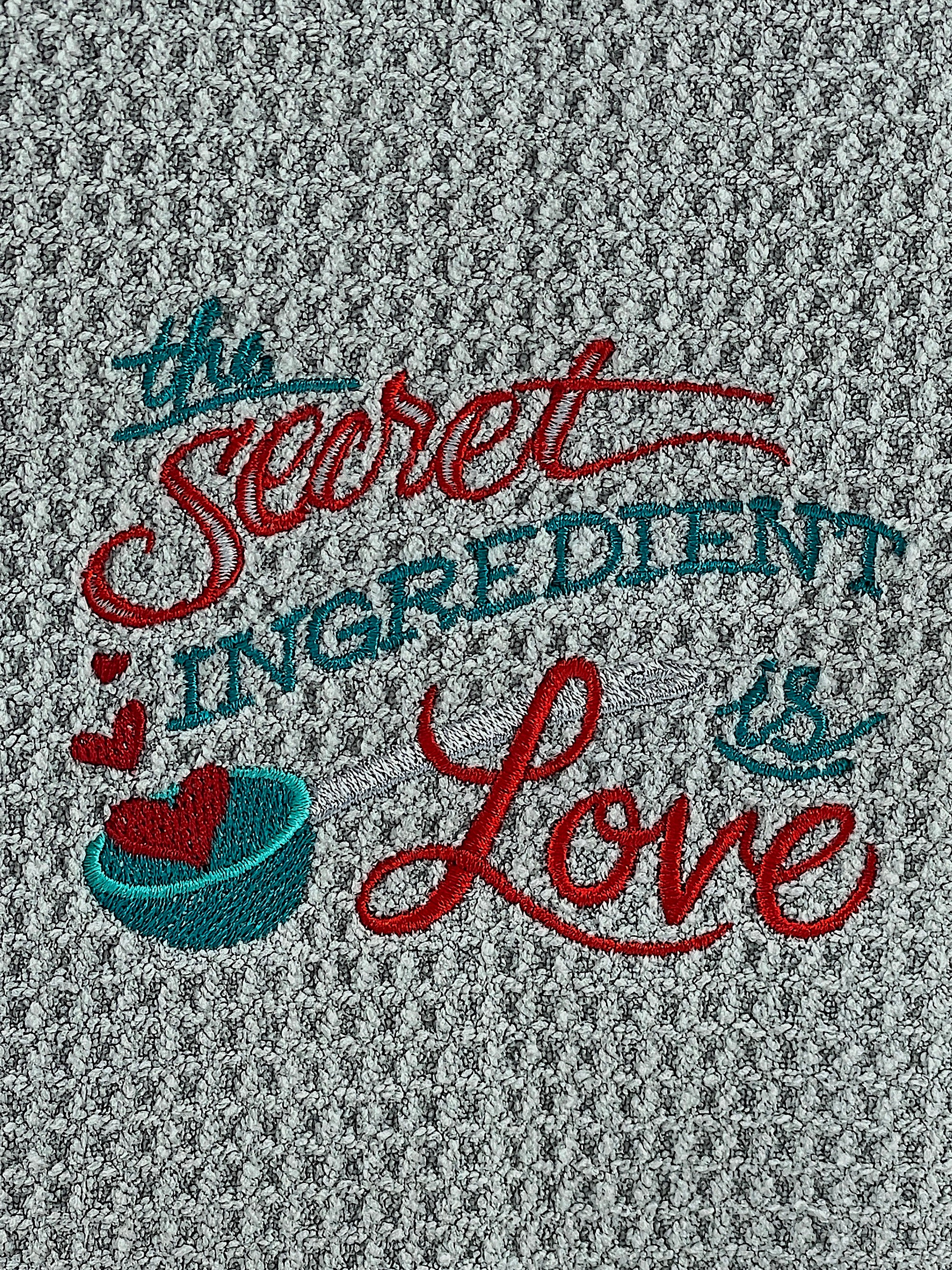 The Secret ingredient is Love - Hand towel - Kitchen towel - Microfiber Towel