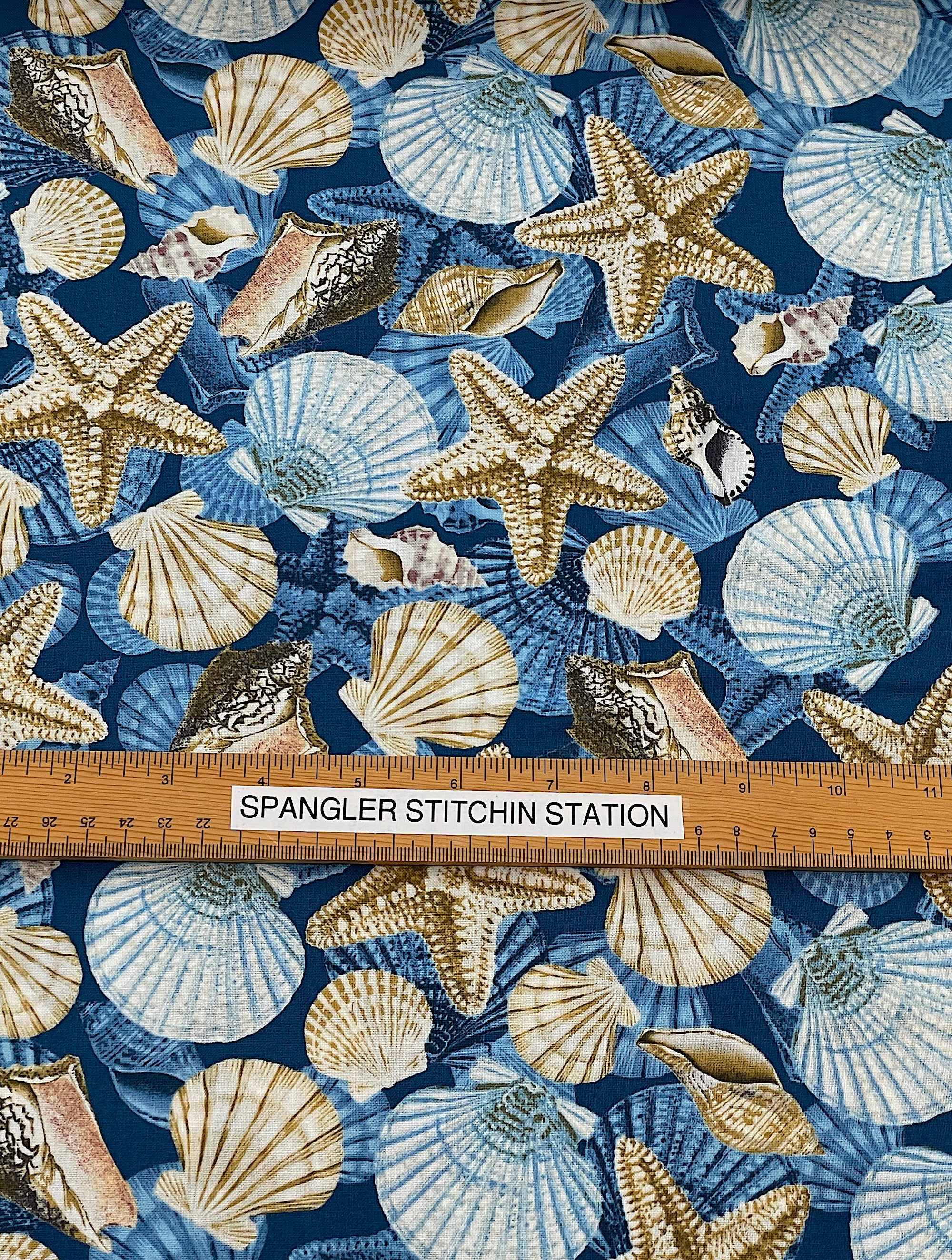 Coastal Shells - Seashell Fabric - Nautical Fabric - NAU-119