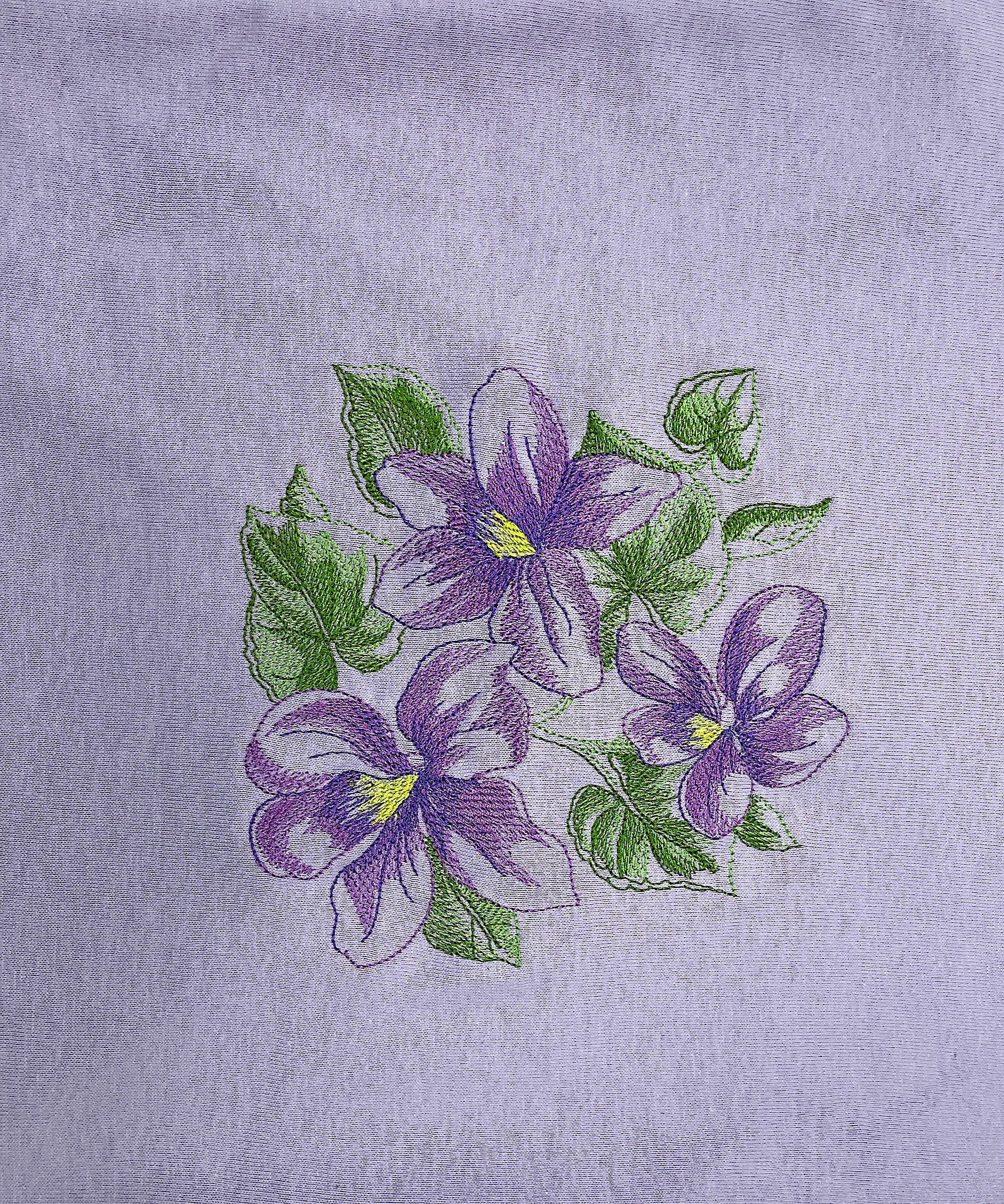 Violet Sketch Flower T-Shirt