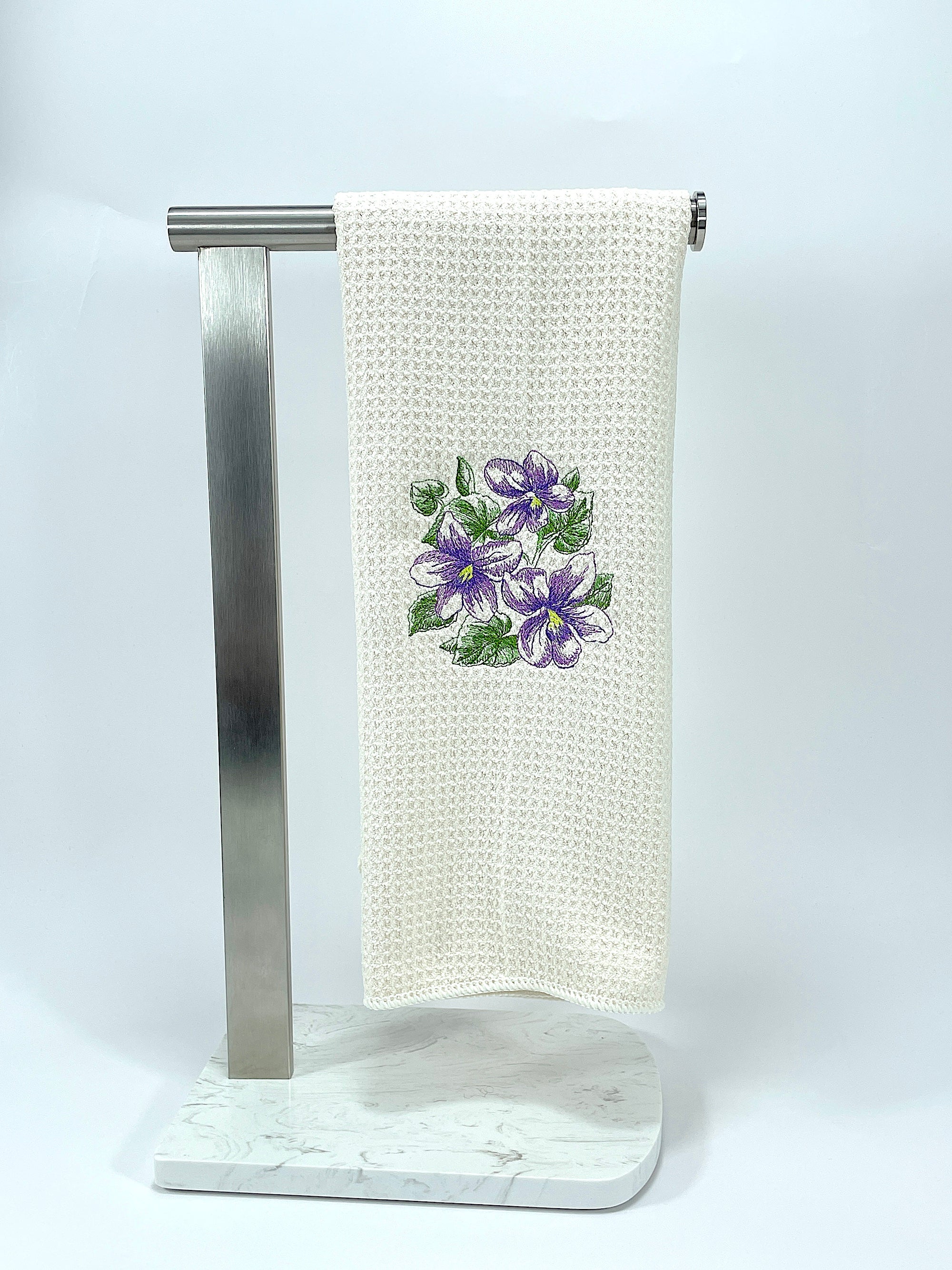 Violet Sketch Microfiber waffle weave hand towel