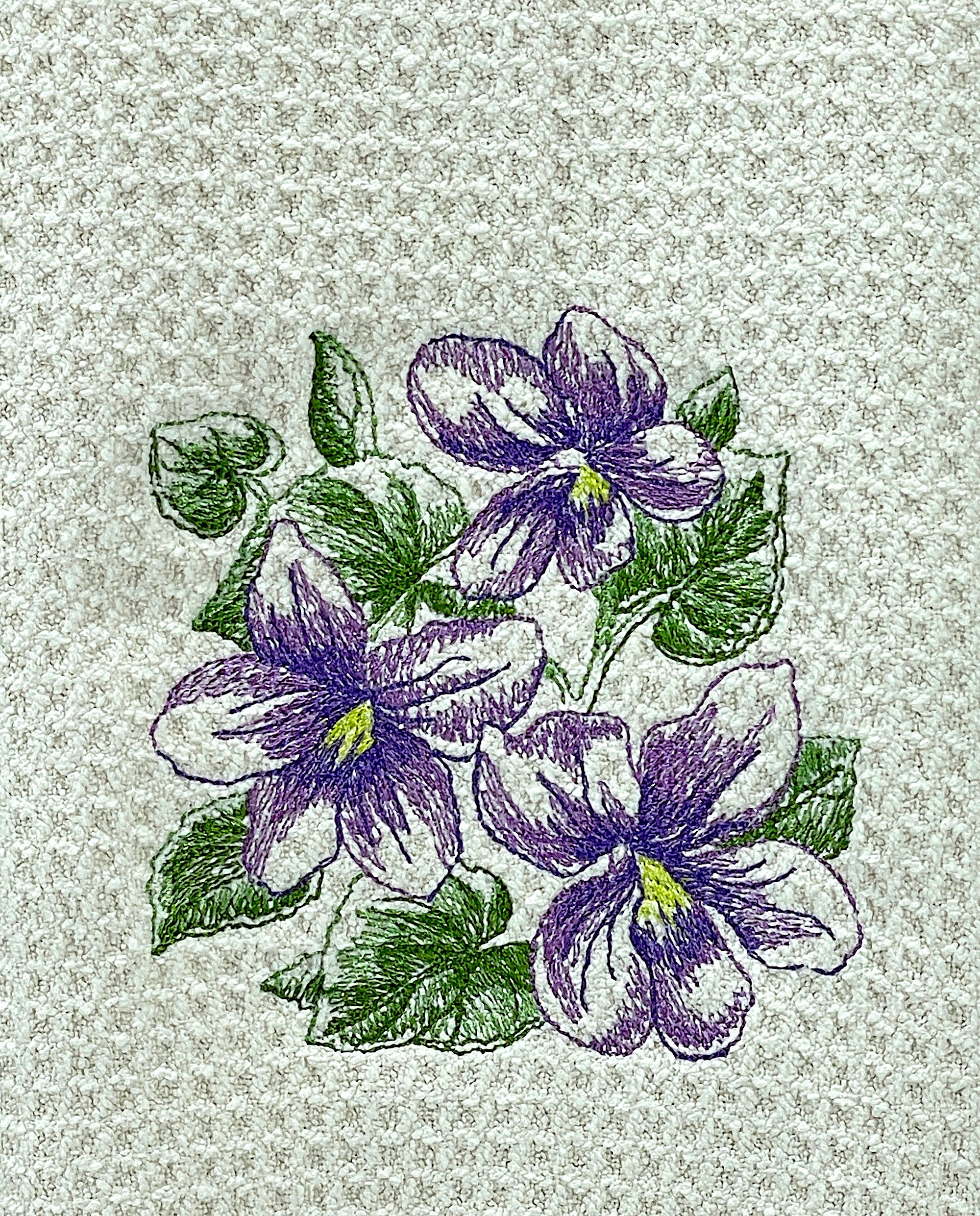 Violet Sketch Microfiber waffle weave hand towel