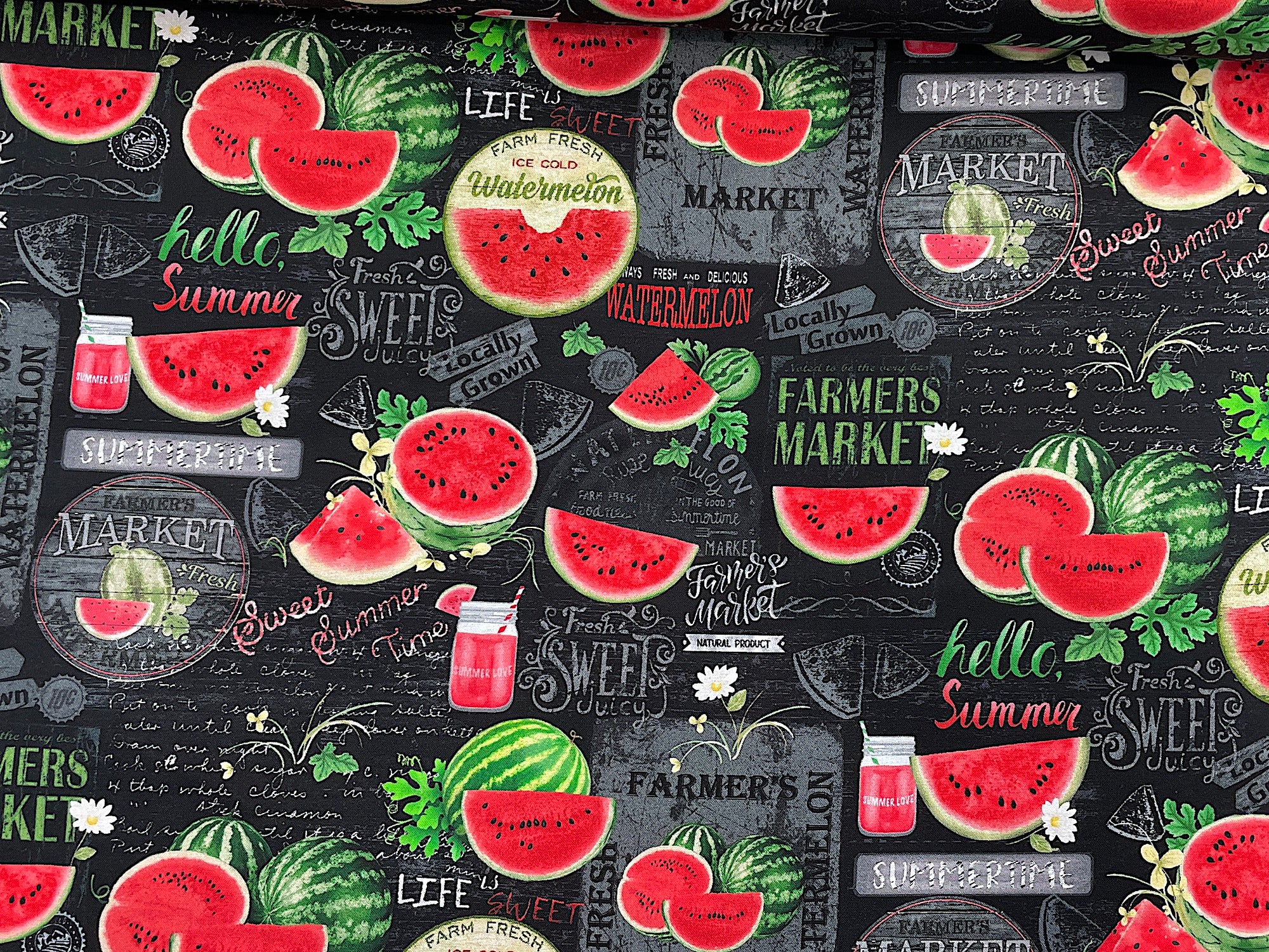 Watermelon Chalkboard - Watermelon Fabric - FOOD-54