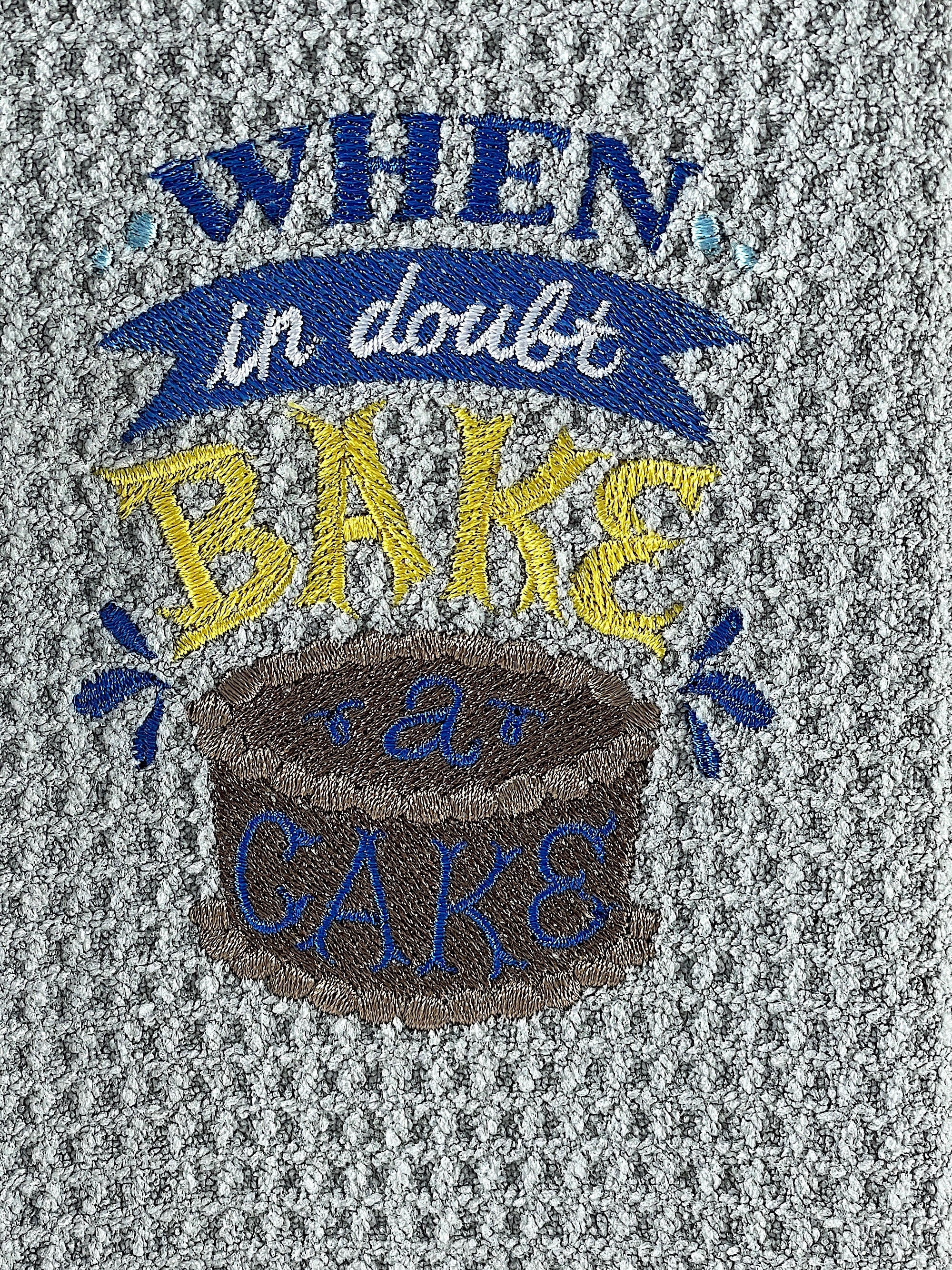 When in Doubt Bake a Cake - microfiber waffle weave hand  towel - Kitchen towel