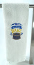 When in Doubt Bake a Cake - microfiber waffle weave hand  towel - Kitchen towel