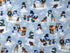 This light blue cotton fabric is covered with snowmen, wildlife and snowflakes. This fabric is part of the Flurry Friends collection by Henry glass. See my other listings for more from this collection as seen in the last picture and video.
