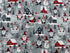 This grey fabric is called Winter Gnomes in Town and is covered with gnomes, snowmen, houses, trees, snowflakes and more.