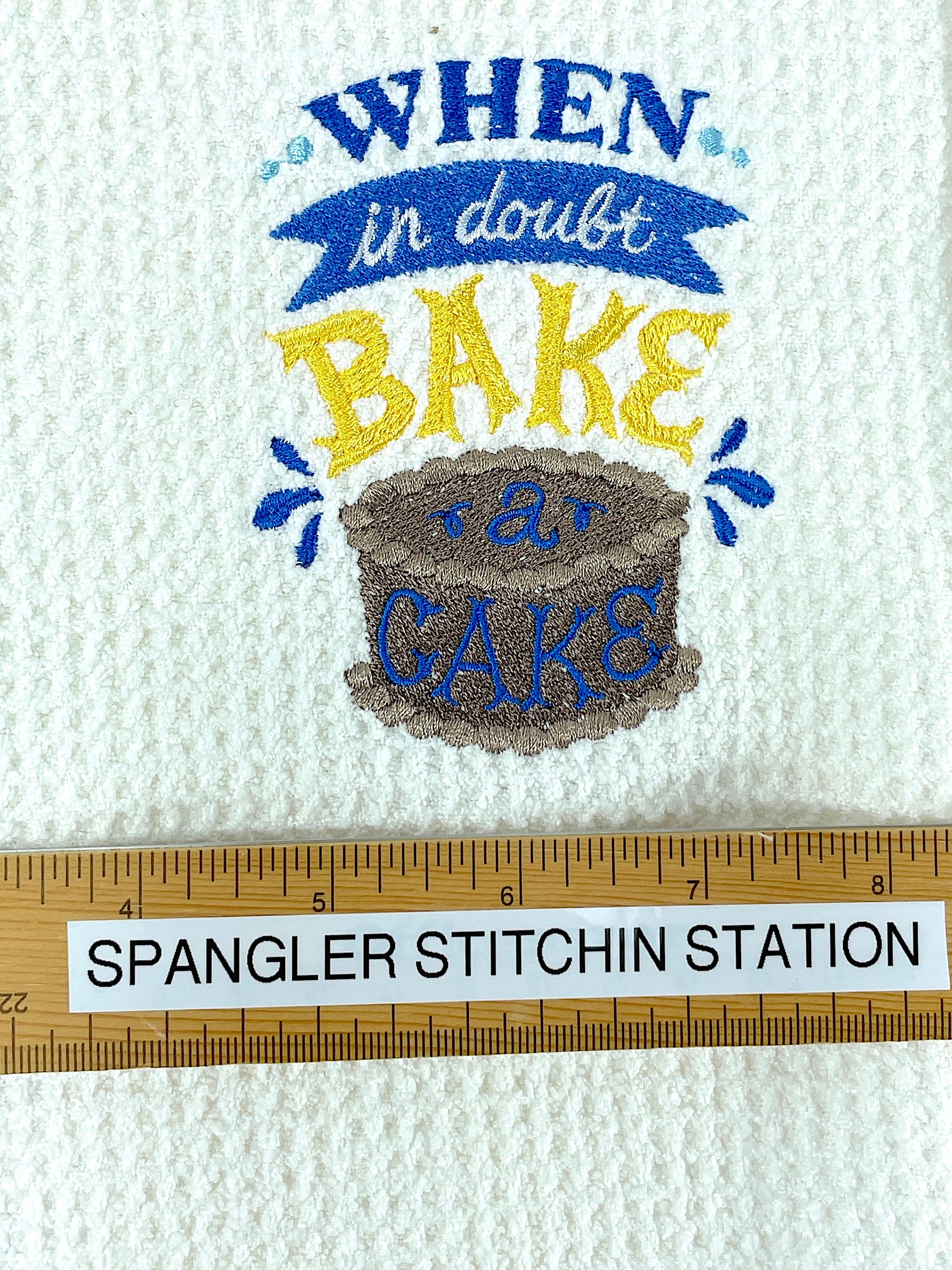 When in Doubt Bake a Cake - microfiber waffle weave hand  towel - Kitchen towel