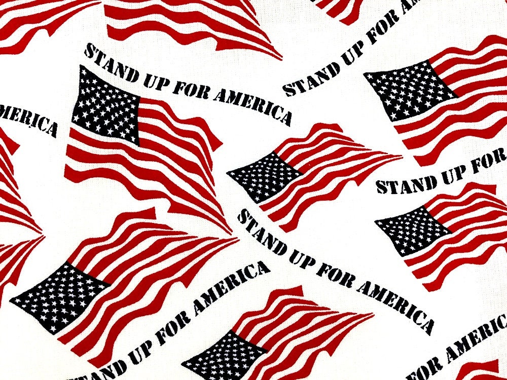 Flag Patriotic Quilt Backing - Stand Up For America Fabric - Wide Quilt back fabric - Cotton Fabric - PAT-09