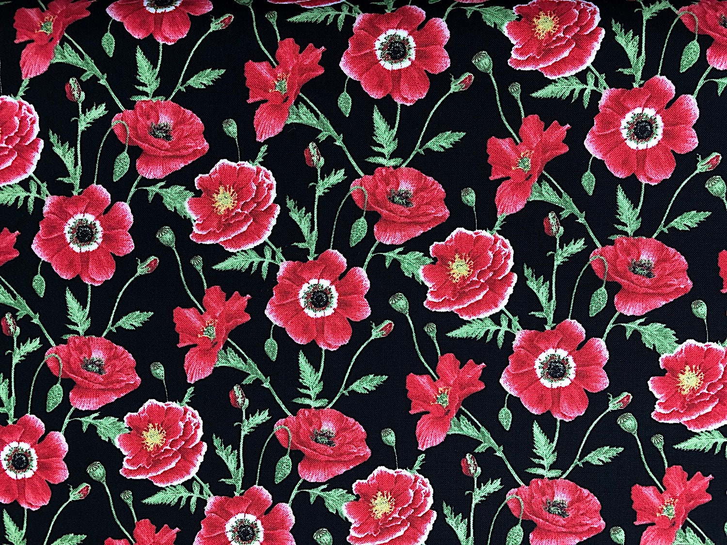 Poppy Fabric - Poppy Perfection - Flower Fabric - Henry Glass & Co. - FL-39