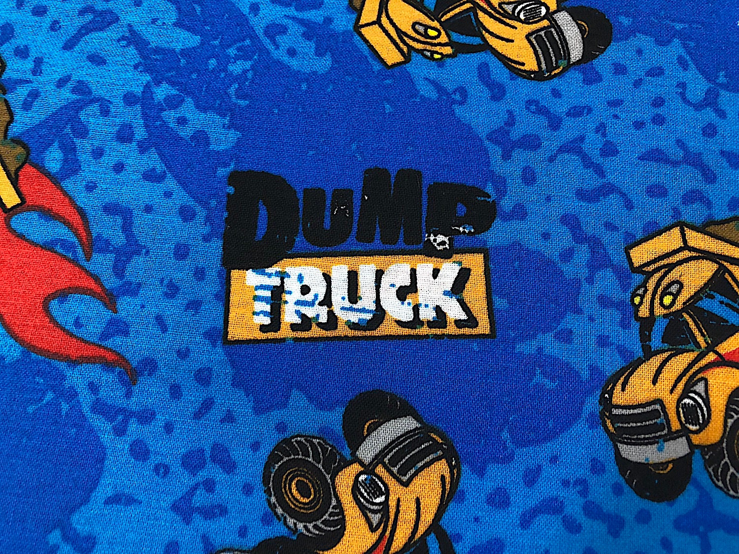 Close up of the words dump truck