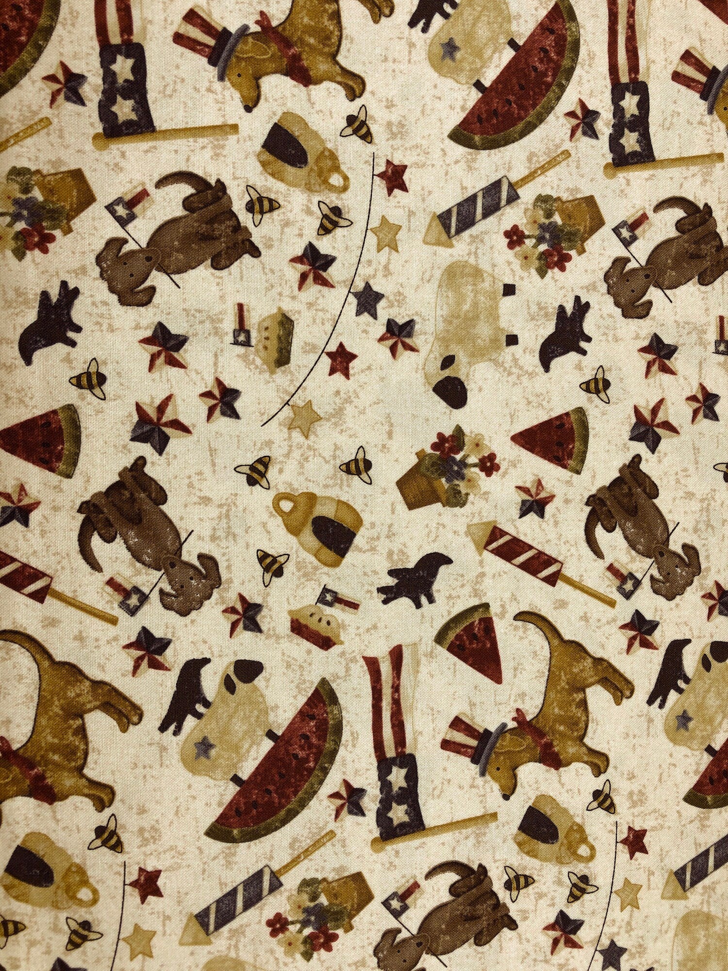 Patriotic Fabric - Spirit of America - Dog Fabric - Henry Glass - PAT-11