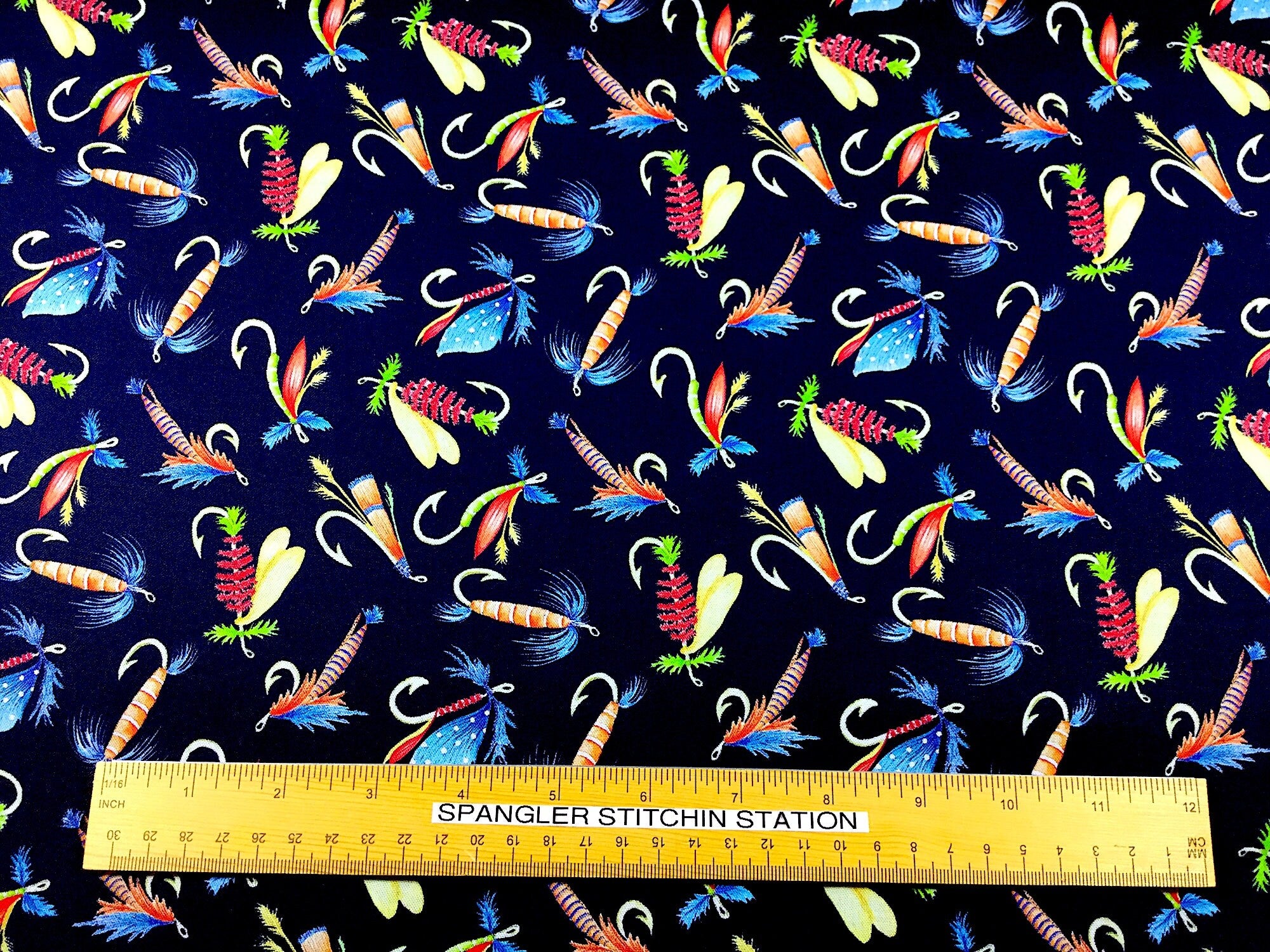 Keep it Reel - Fly Fishing Fabric - Fishing Fabric - Cotton Fabric Quilting Fabric - Kanvas Studio - FISH-07