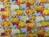 This fabric is covered with many pumpkins of different colors and sizes. There are sayings such as blessed, and thankful mixed in with the pumpkins and leaves on this gray fabric