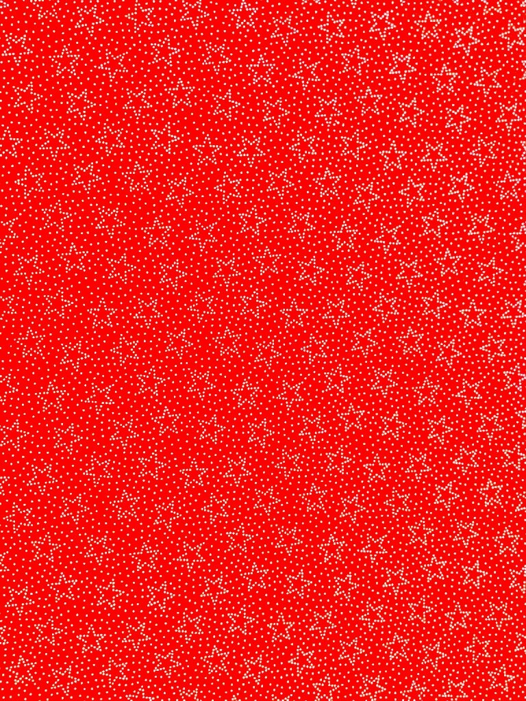 Red cotton fabric covered with stars.