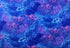 This fabric is called sea world and is covered in coral in shades of blue, pink and purples
