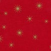 This fabric has metallic stars on a red background.
