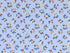 This light blue fabric is covered with small yellow flowers
