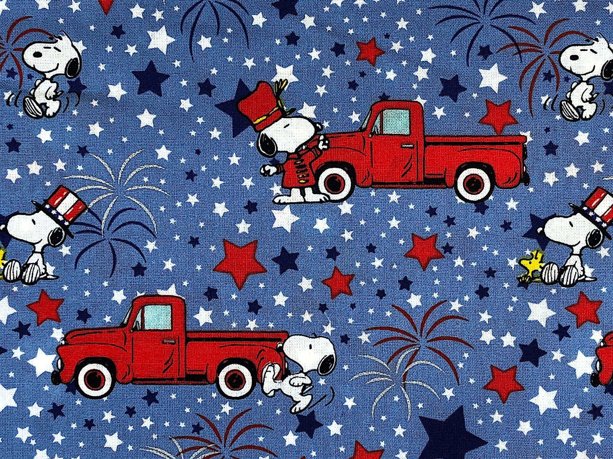 Close up of Snoopy celebrating Independence Day