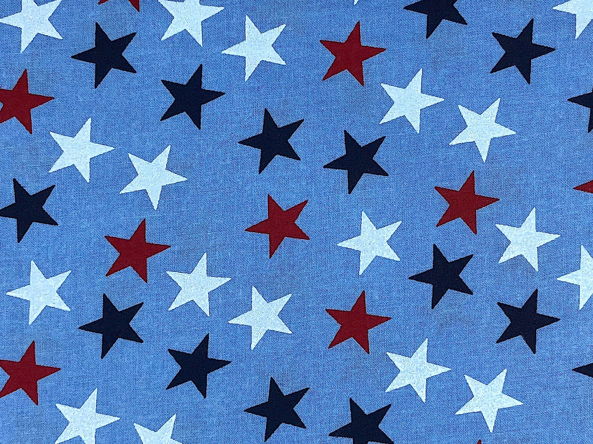 Close up of red, white and blue stars.