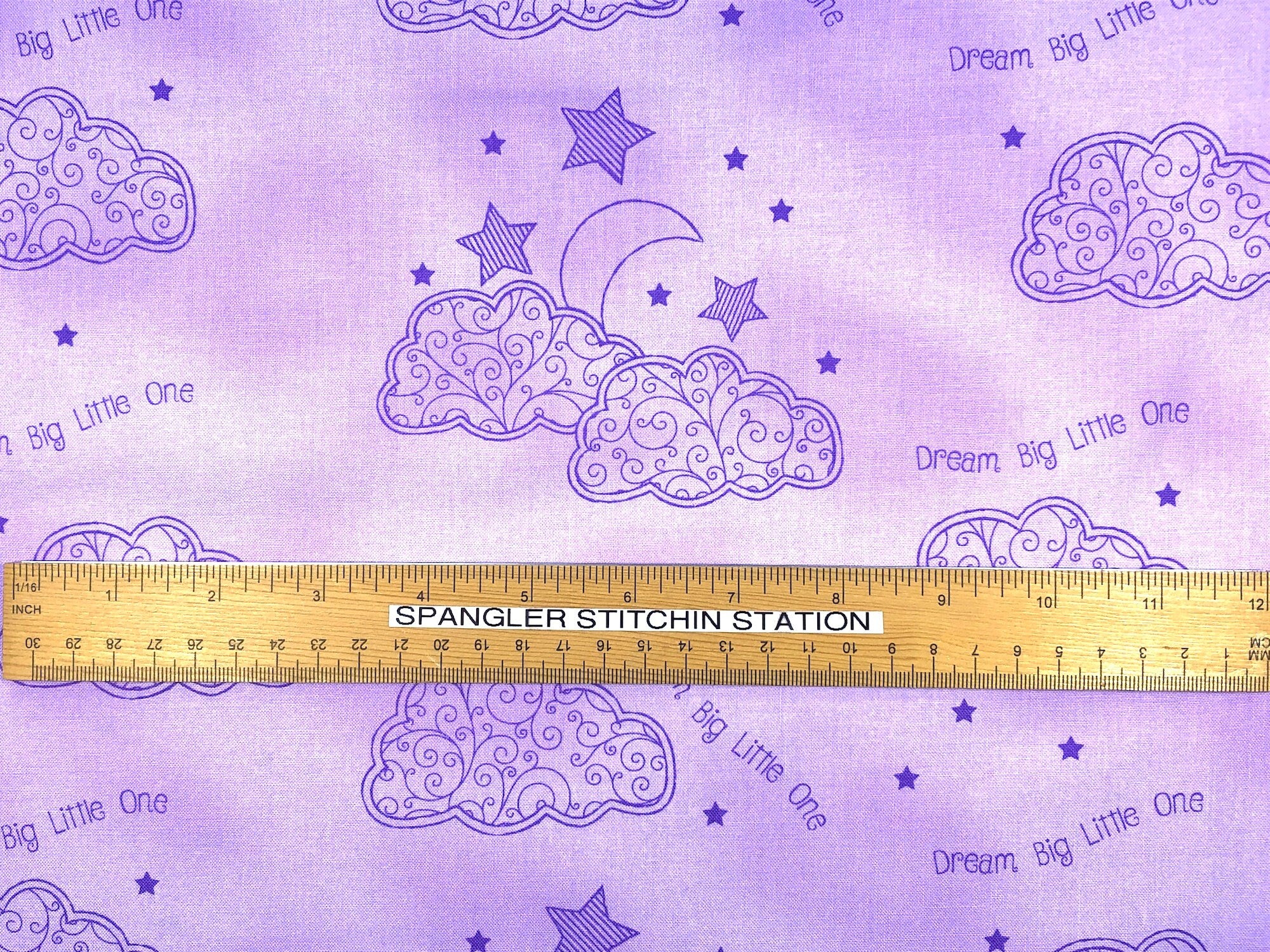 Ruler on fabric to show sizing