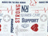 Close up of sayings such as RN, Strong, support, nurse care, essential and more.