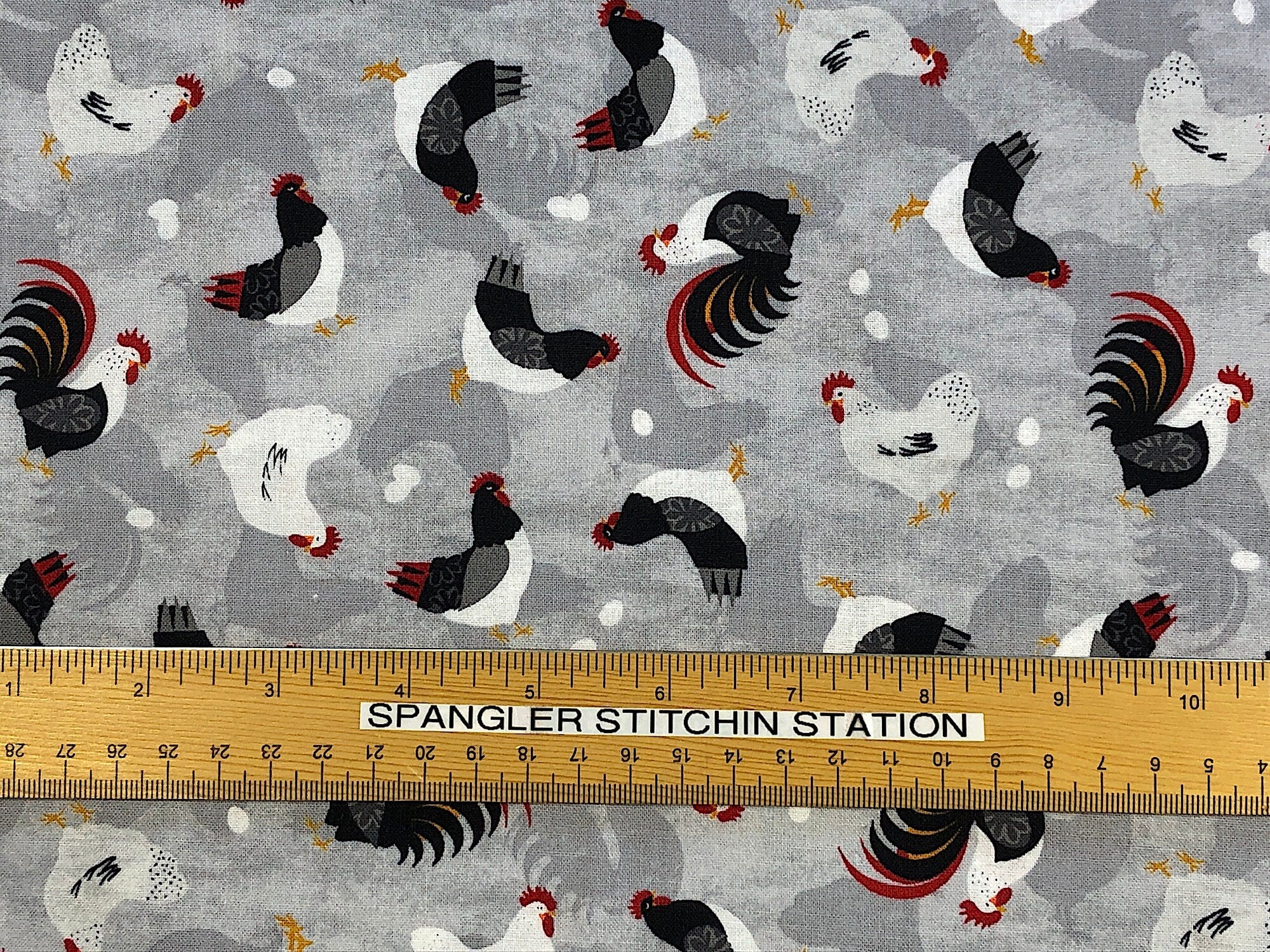 Country Life Chicken Toss - Chicken Fabric - Farm Animal Fabric - Cotton Fabric - Quilting Fabric - Wilmington Prints - FARM-16