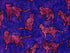 Close up of cats on a purple background.