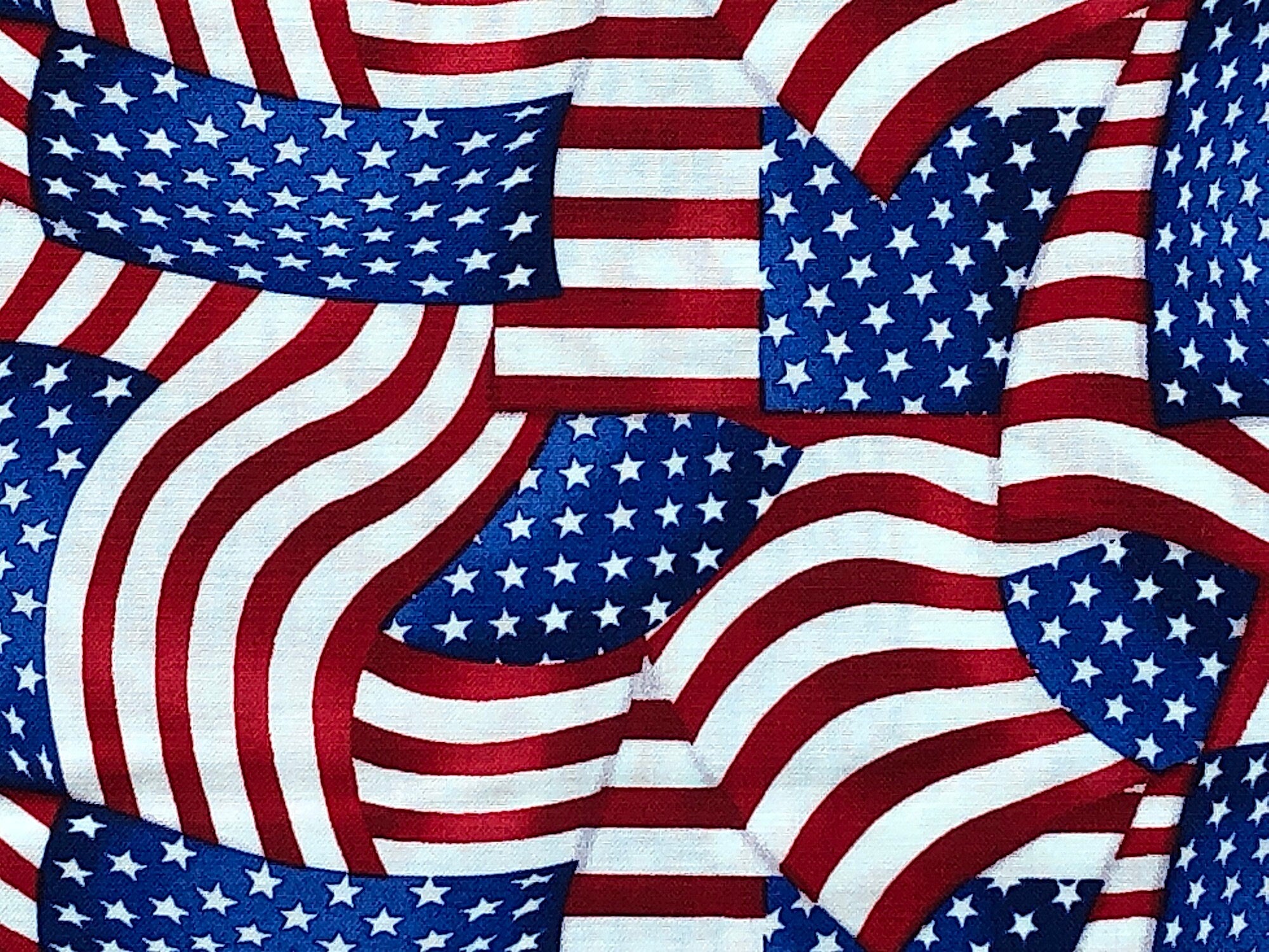 Close up of USA flags.