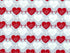 Close up of white and red heart beats on a light grey background.