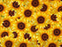 This fabric is covered with yellow sunflowers with brown centers. This packed sunflower fabric is part of the Sunny Sunflowers Collection.