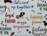 Close up of dogs, bones and dog sayings such as faithful friend, loyal, doggie daydreams and more.