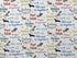 This fabric is a cute Dog design with lots of dogs. There are lots of words scattered throughout the design with sentimental sayings like, Faithful Friend, Dreaming of you, Miss You, Loyal Friend, and Doggie Daydreams.