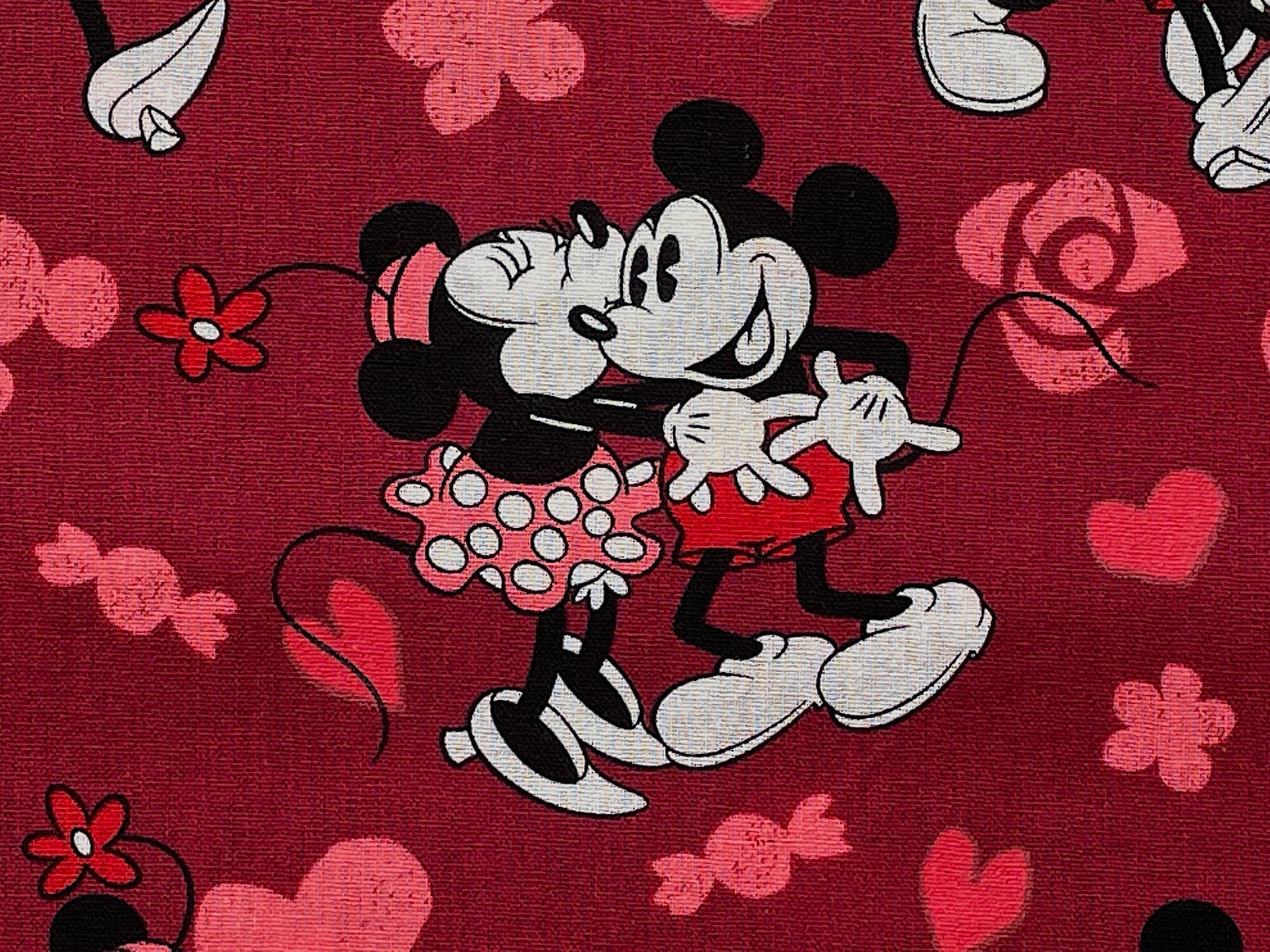 Mickey and Minnie Mouse Fabric - Disney Fabric - Cotton Fabric - Quilting Fabric - CC-64