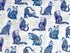 This pretty fabric is from designer Ann Lauer. It is called Artist-O-Cats & is from the Cat-I-Tude Singing the Blues Collection. It is covered with Large Pearlescent Paisley Cats on a white background. This cotton fabric ideal for quilting, but can also be used for crafts, miscellaneous sewing projects, or home decor items