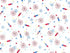 Here is a colorful Patriotic Fabric with Red White and Blue Fireworks on a White background. You will also find yellow, red and blue stars and small blue dots on this white fabric.