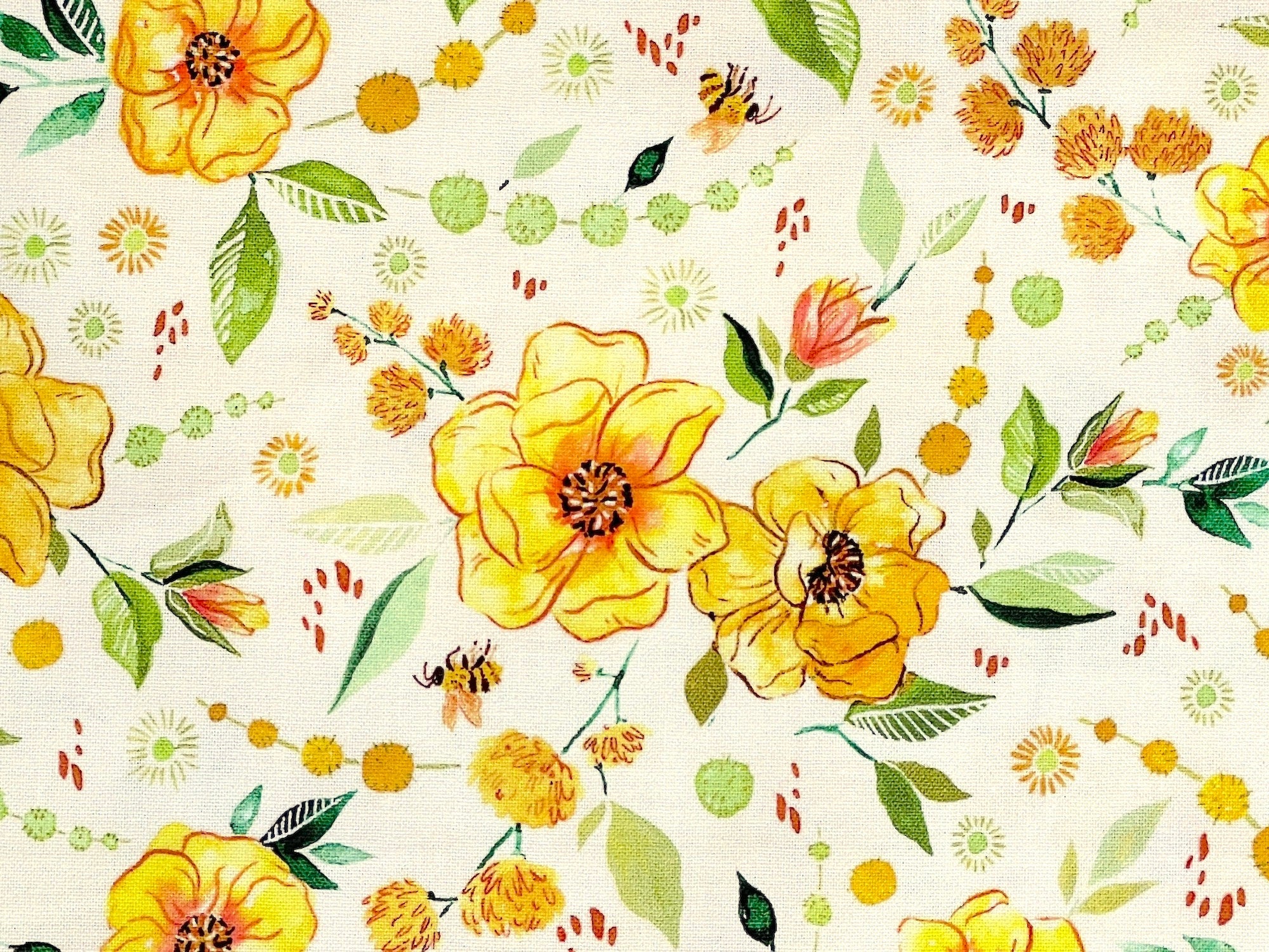 Here is a soft all over Yellow Flower Design. This fabric is perfect for the flower lover. It is a good choice for home decor projects