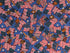Blue cotton fabric covered with baseballs, mitts, bats and USA flags.