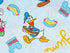 Close up of Donald Duck with a very long hot dog.