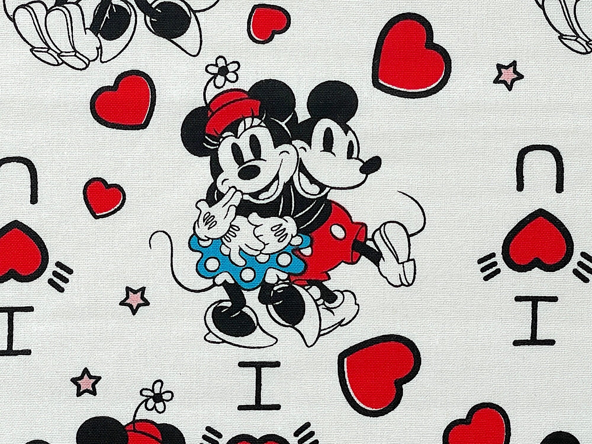 Close up of Mickey and Minnie Mouse.