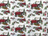 This fabric is called Farm Tractors. The snow covered background is covered with trees, snowmen, red birds, barns, tractors, bird houses and more.