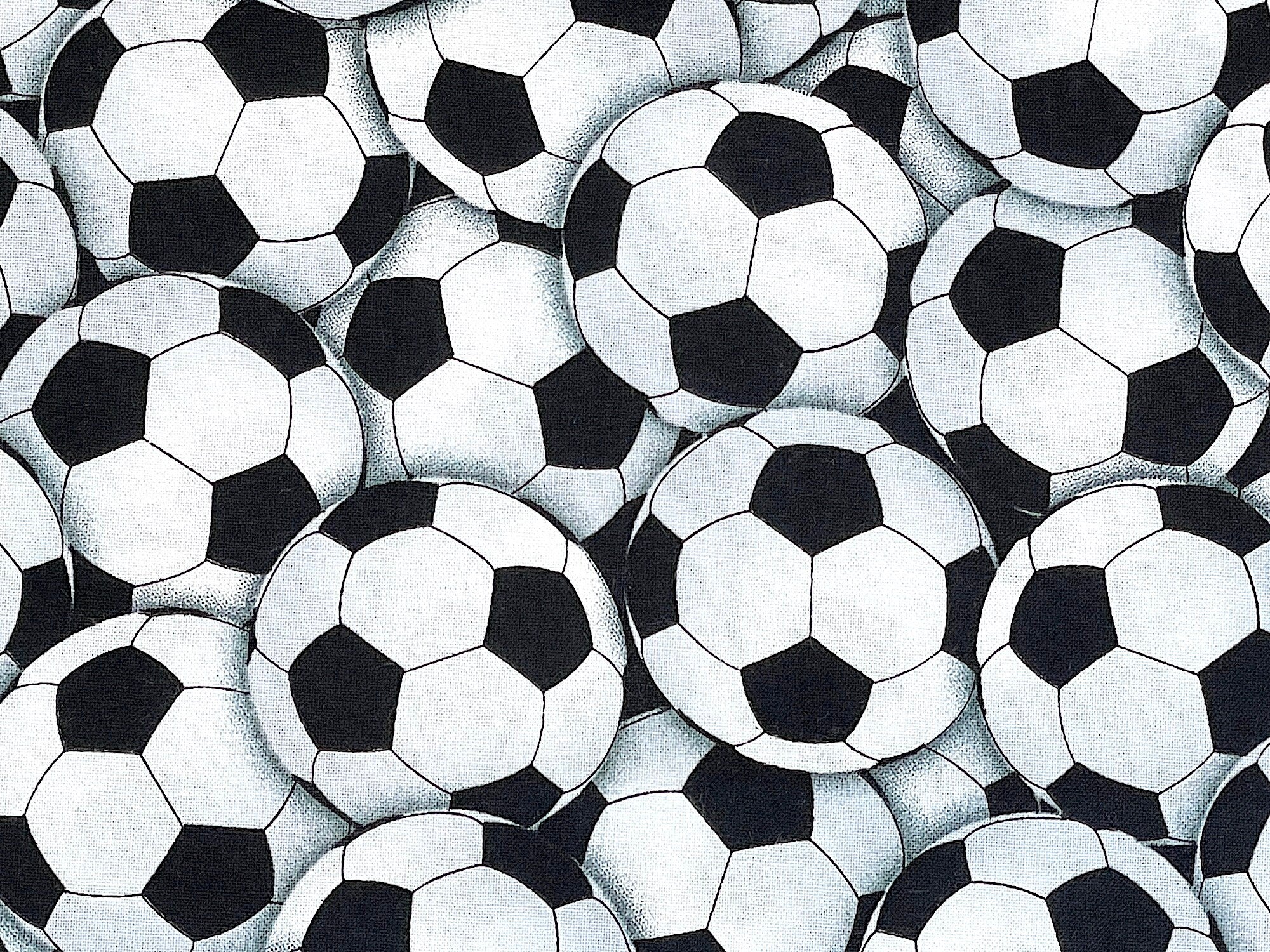 Close up of soccer balls.