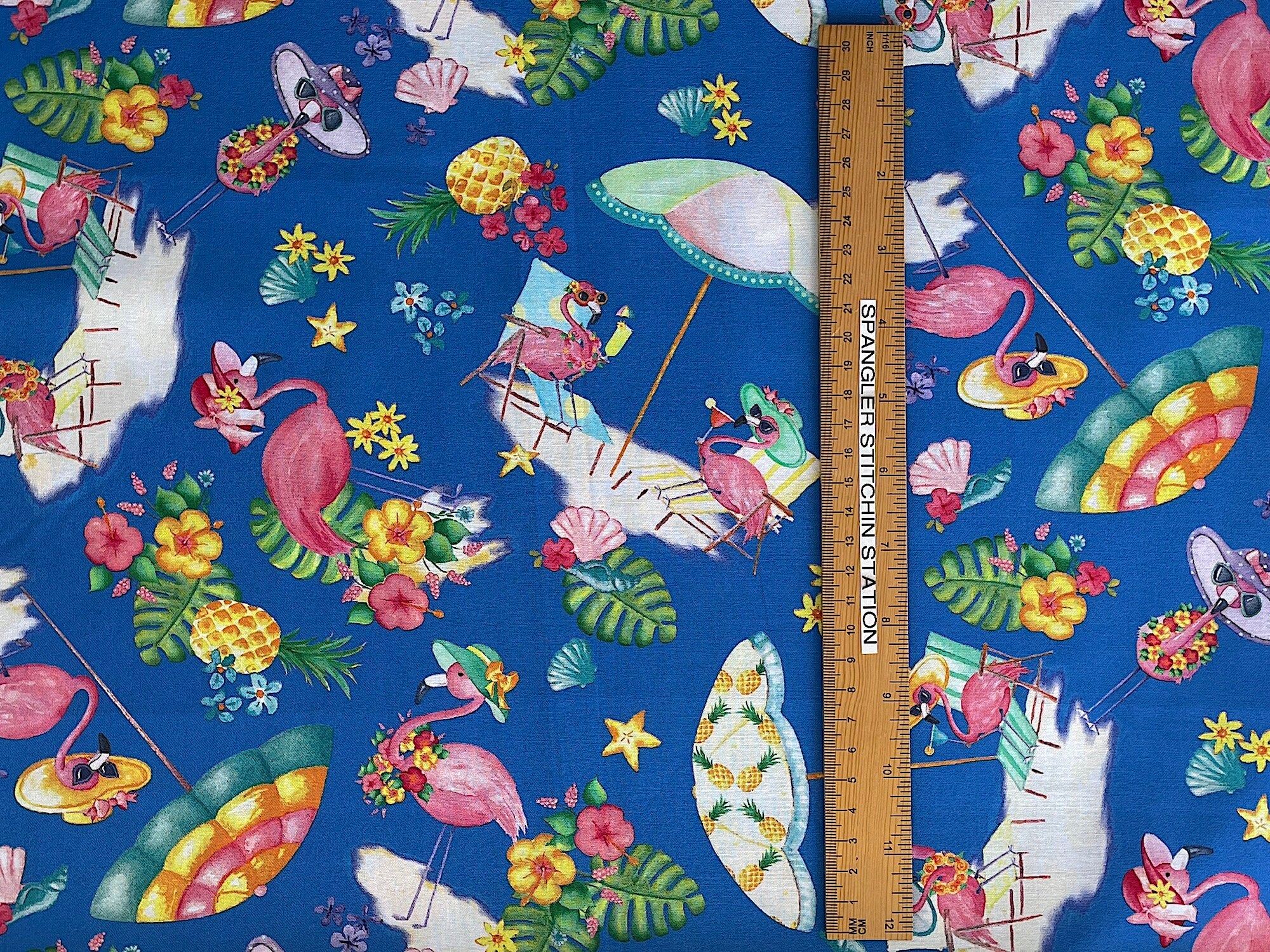 Ruler on fabric to show height.