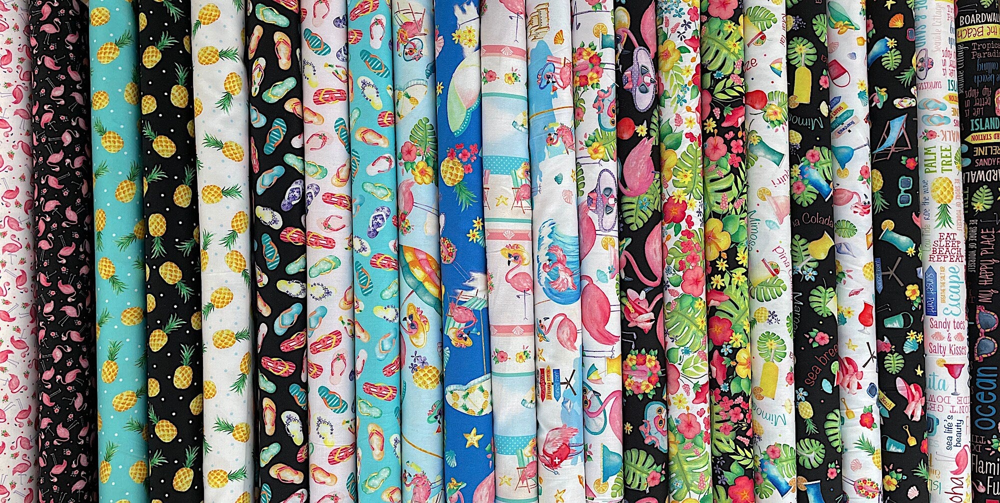 Picture showing more fabrics from this collection.